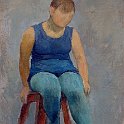 Girl in blue 30th oil on canvas 90x66